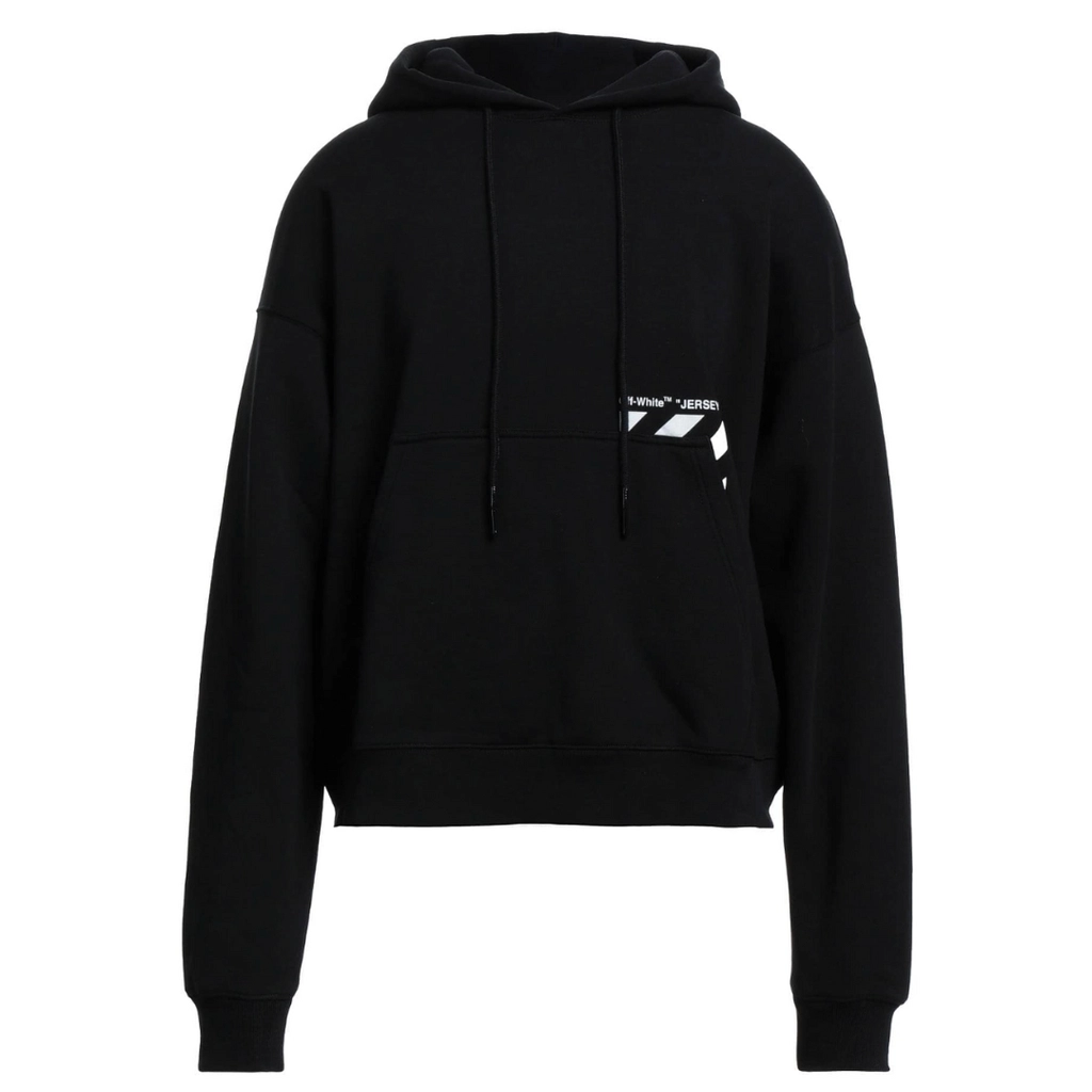 Off White Mens Pocket Skate Logo Black Hoodie Cotton - Size Small